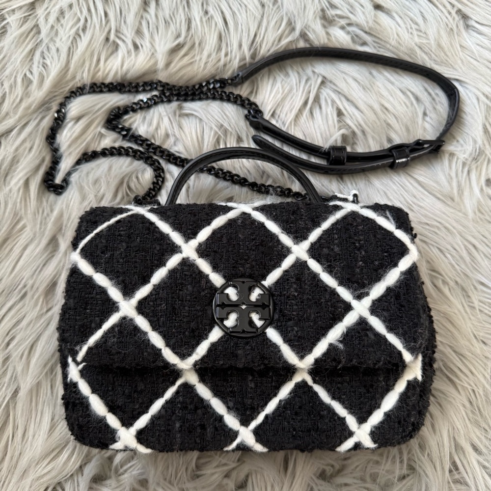 TORY BURCH Willa Tweed Mini Top Handle Bag NWT